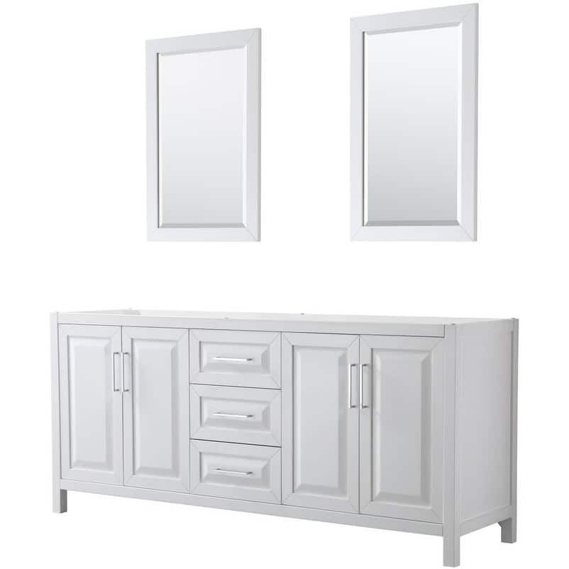 Wyndham Collection Daria 79" Double Free Standing Vanity Cabinet -