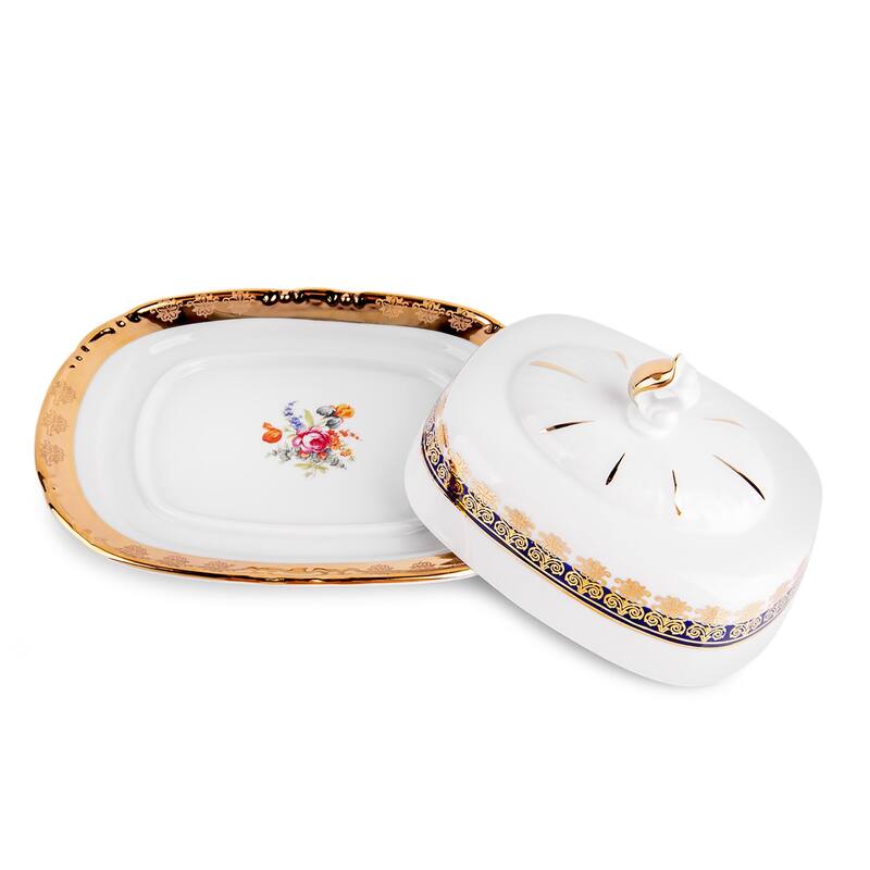 Gardens of Versailles Porcelain Butter Dish - N/A