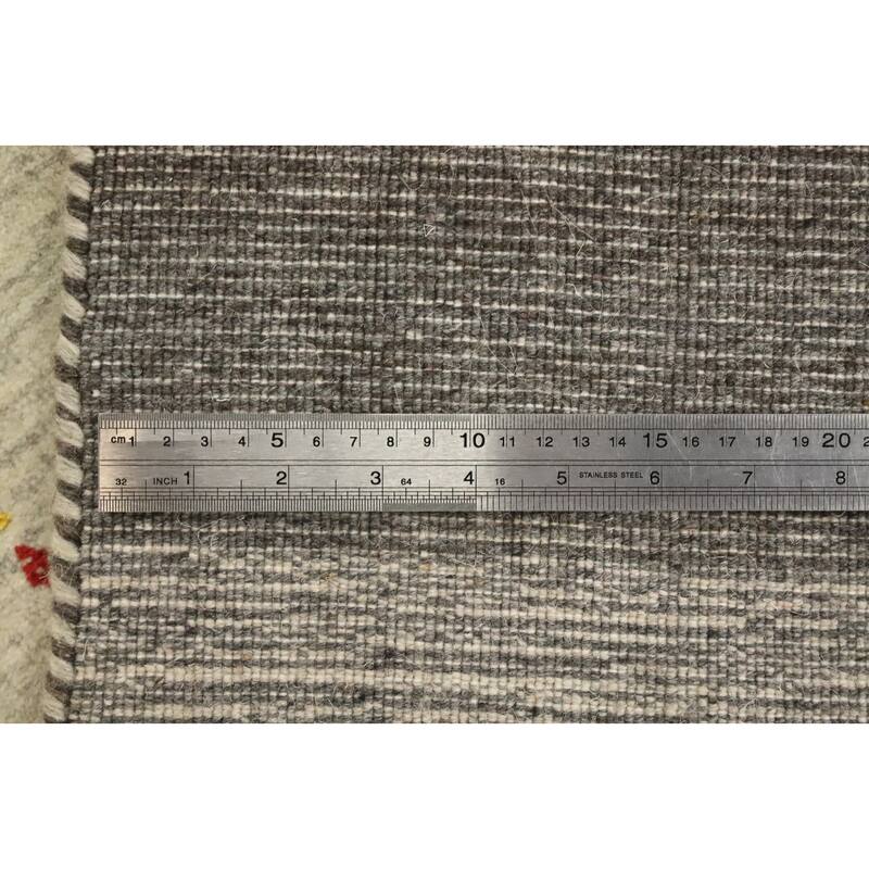 Hand Knotted Oriental 100% Wool Carpet Tribal Animal Pictorial Beige & Ivories Gabbeh Area Rug - 6' 6'' X 4' 4''