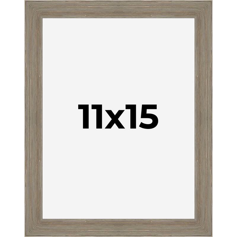 11x15 Grey Rustic Wide Barnwood Picture Frame - UV Acrylic, Foam Board Backing, Hanging Hardware