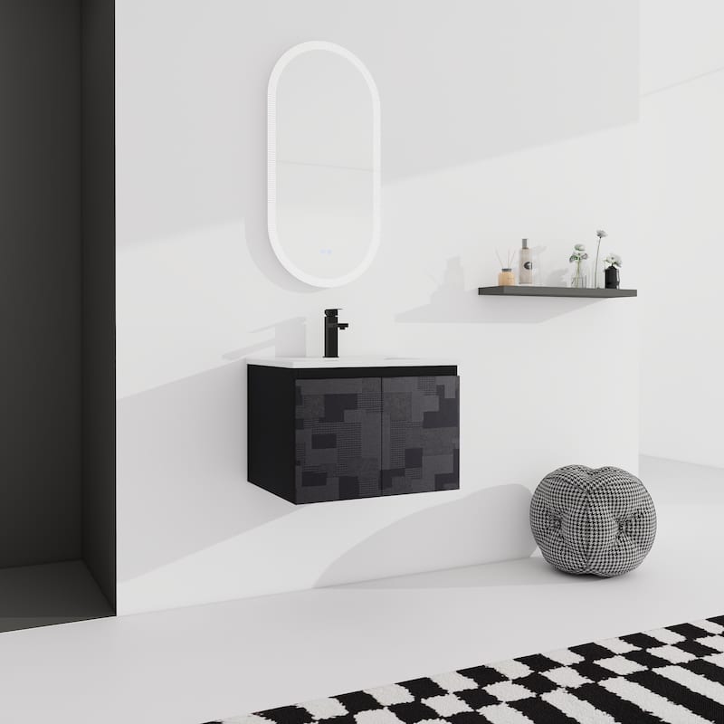 24'' Floating Wall-Mounted Bathroom Vanity With Ceramics Sink & Soft-Close Cabinet Door