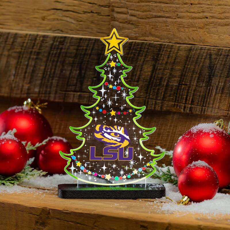 10" LED Tabletop Christmas Tree Desklite Sign, Louisiana State University
