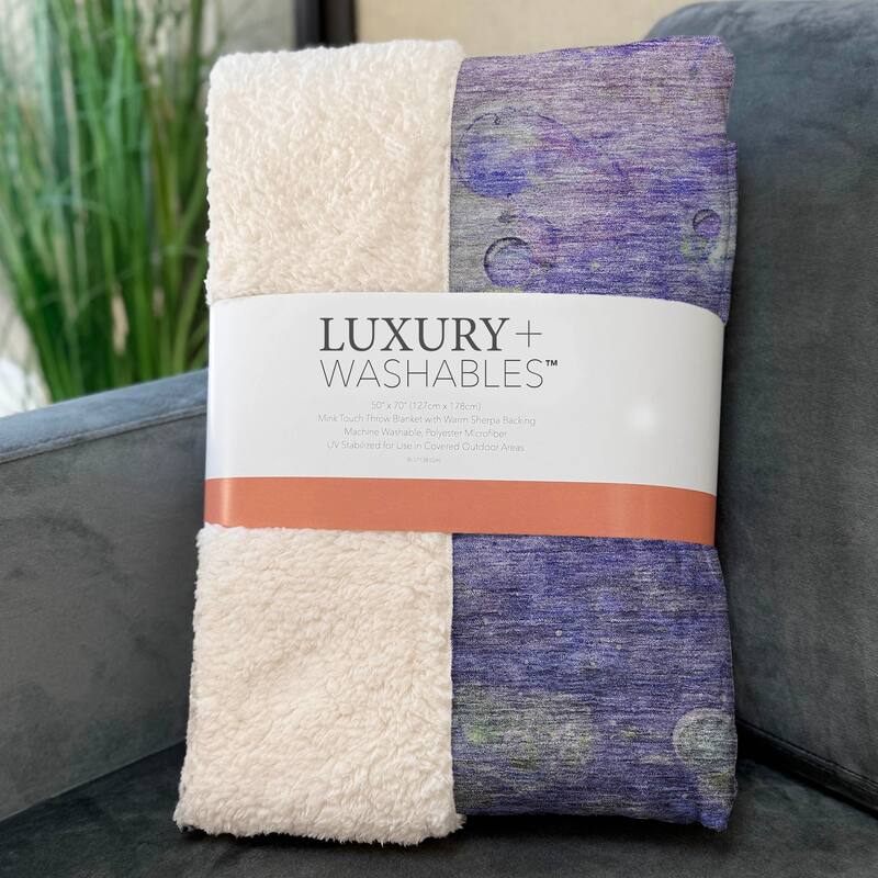 Premium Machine Washable Abstract Modern Sherpa Throw Blanket