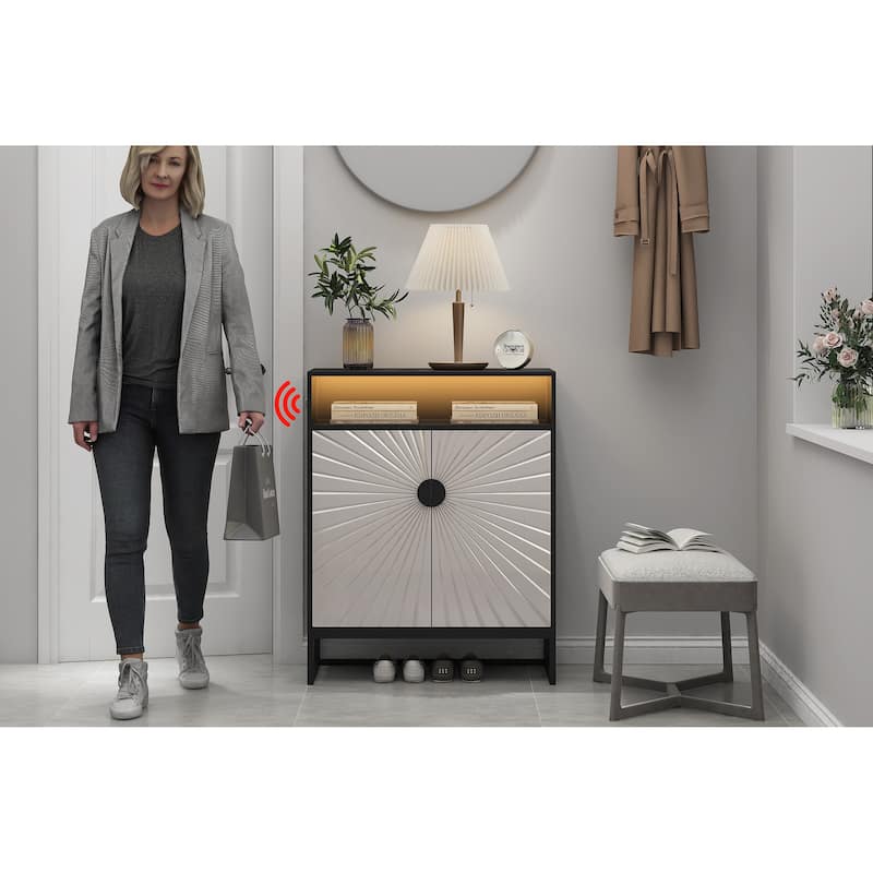 12 Pairs Shoe Storage Cabinet with Adjustable Shelves