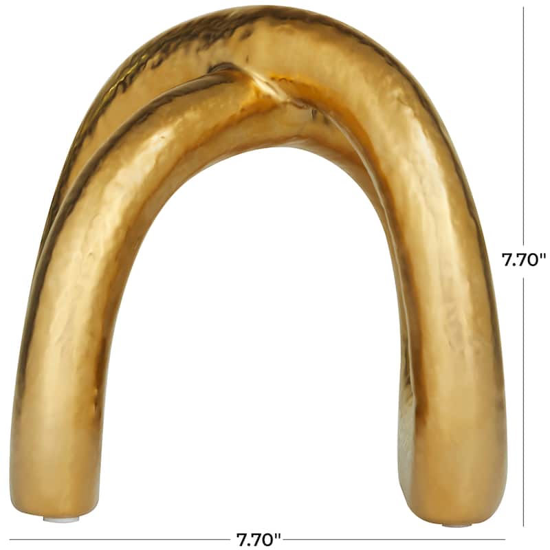 CosmoLiving by Cosmopolitan Porcelain Ceramic Arched Abstract Sculpture - Silver or Gold