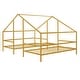 preview thumbnail 14 of 16, Metal Double Twin House Beds with Built-in Table, White