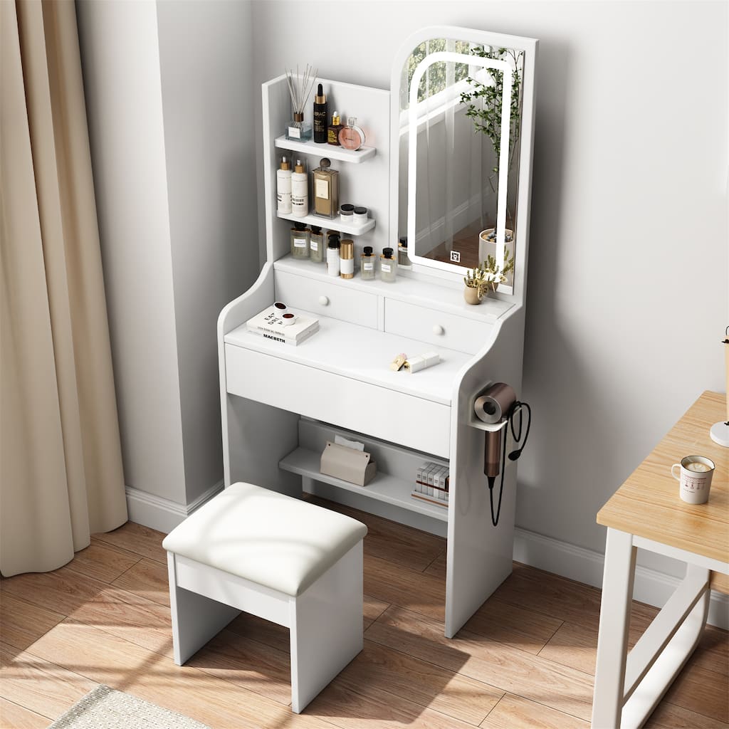 Fashion Vanity Desk with Mirror and Lights