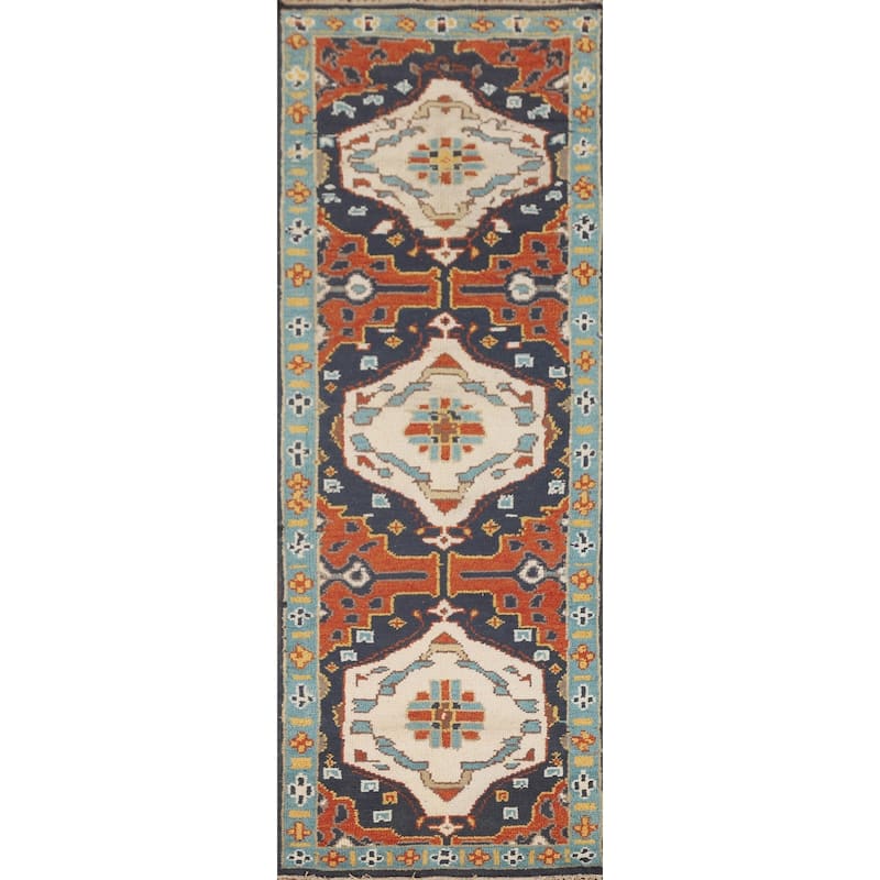 Heriz Serapi Oriental Runner Rug Handmade Wool Carpet - 2'7" x 8'0"