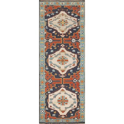 Heriz Serapi Oriental Runner Rug Handmade Wool Carpet - 2'7" x 8'0"