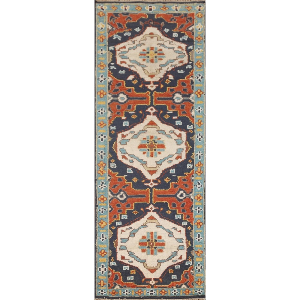 Heriz Serapi Oriental Runner Rug Handmade Wool Carpet - 2'7" x 8'0"
