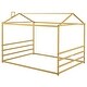 preview thumbnail 6 of 9, Queen Golden Metal House Shape Platform Bed for Bedroom