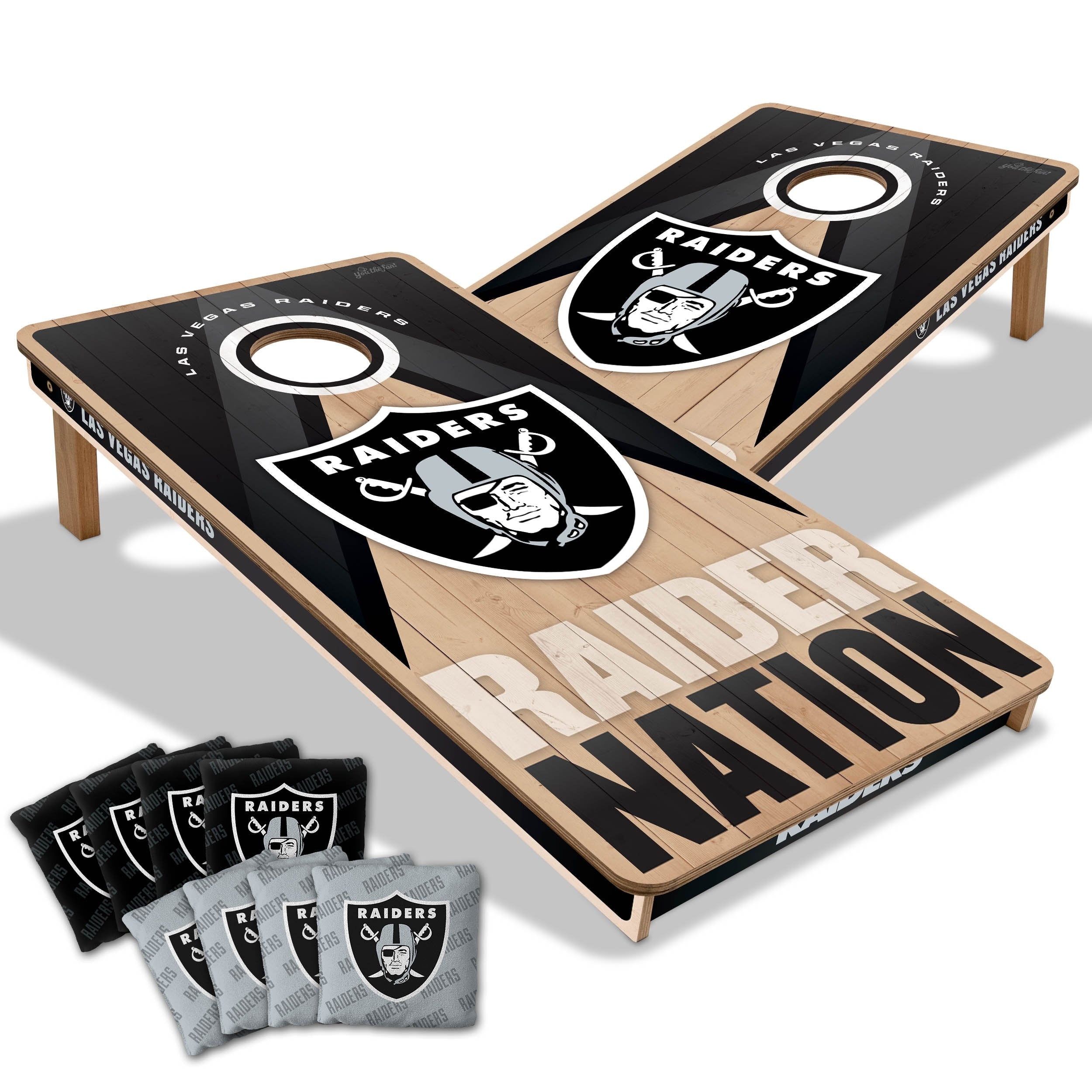 Las Vegas Raiders NFL 2x4 Professional Cornhole Board Set
