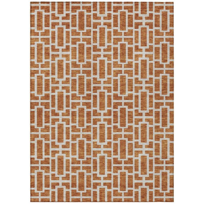 HomeRoots Geometric Transitional Rectangle Outdoor Rug