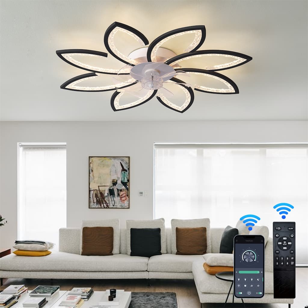35.4" Ceiling Fan with Lights, Remote Control 3 Color Temperatures