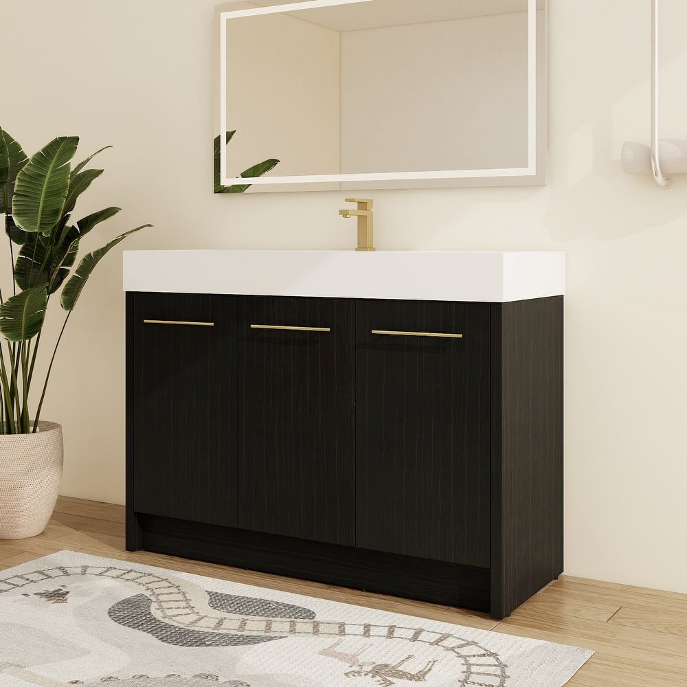 Malwee 24"/30"/36"/48" Bathroom Vanity with Sink, FreeStanding Vanity with Soft Close Doors and adjustable shelf