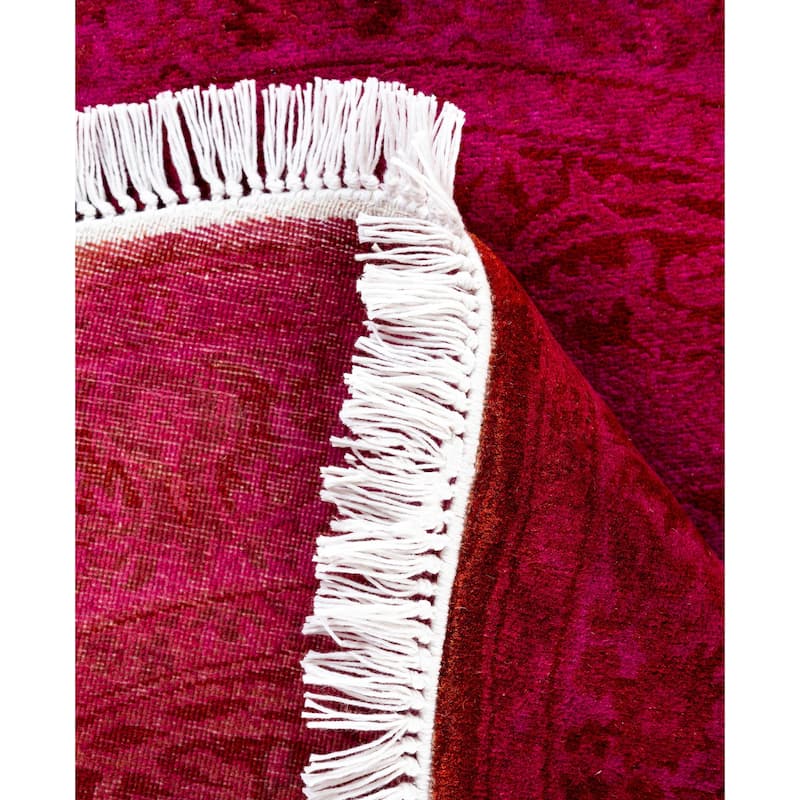 Overdyed One-of-a-Kind Hand-Knotted Area Rug - Pink - 3' 1" x 3' 1"
