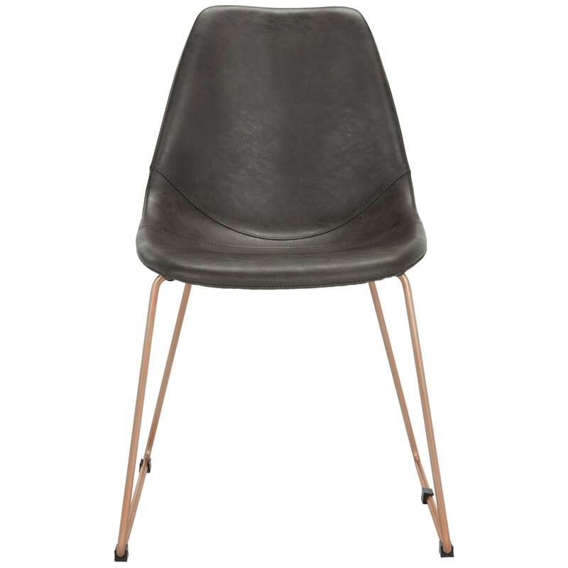 SAFAVIEH Cordia Mid-Century Faux Leather Dining Chair (Set of 2) - 20.3" W x 22" L x 31.5" H - 20.3" W x 22" L x 31.5" H