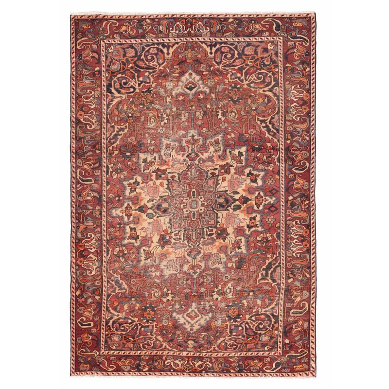 ECARPETGALLERY Hand-knotted Kayseri Vintage Red Wool Rug - 6'9 x 10'1