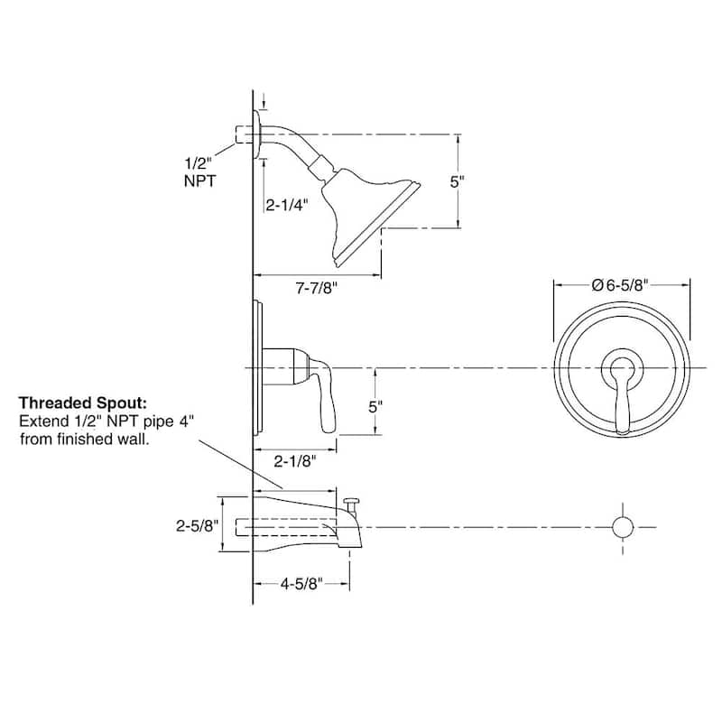 PROOX Shower Faucet Set with Tub Spout Shower Tub Kit(Valve Included)