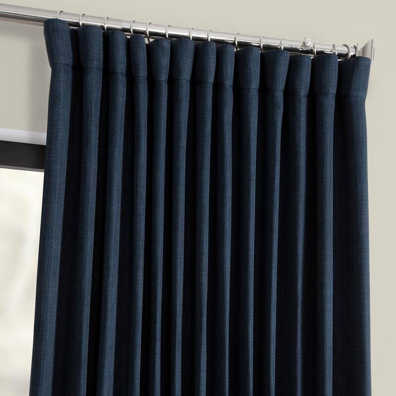 Exclusive Fabrics Faux Linen Extra Wide Room Darkening Curtain Panel