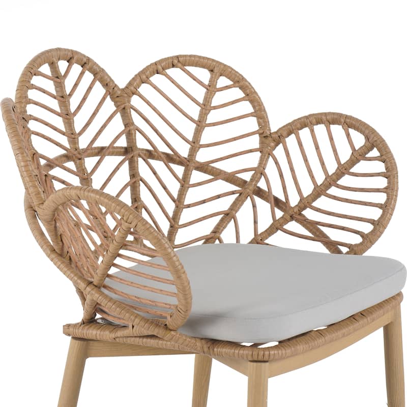 Outdoor Wicker Peacock Shape Papasan Style Chair