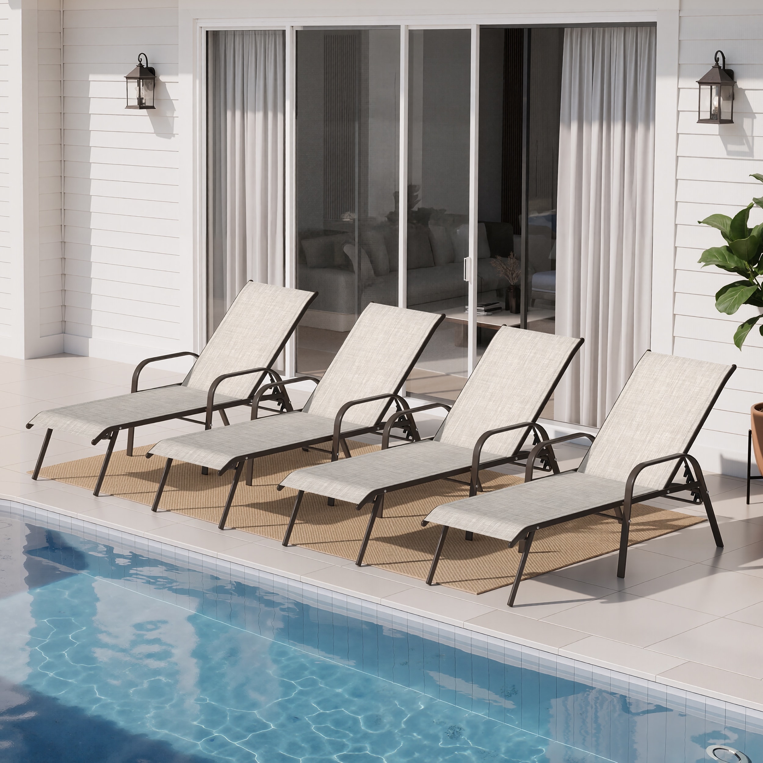 Crestlive Products Outdoor All-weather Adjustable Chaise Lounge Chairs (Set of 2/4)
