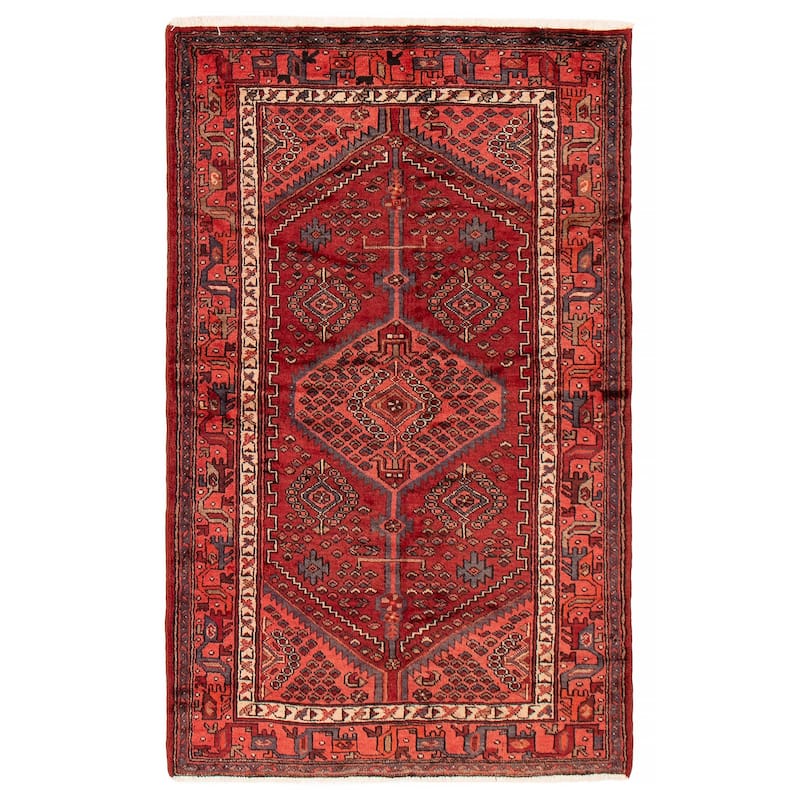 ECARPETGALLERY Hand-knotted Andelz Red Wool Rug - 4'4 x 6'9 - Red - 4'4 x 6'9