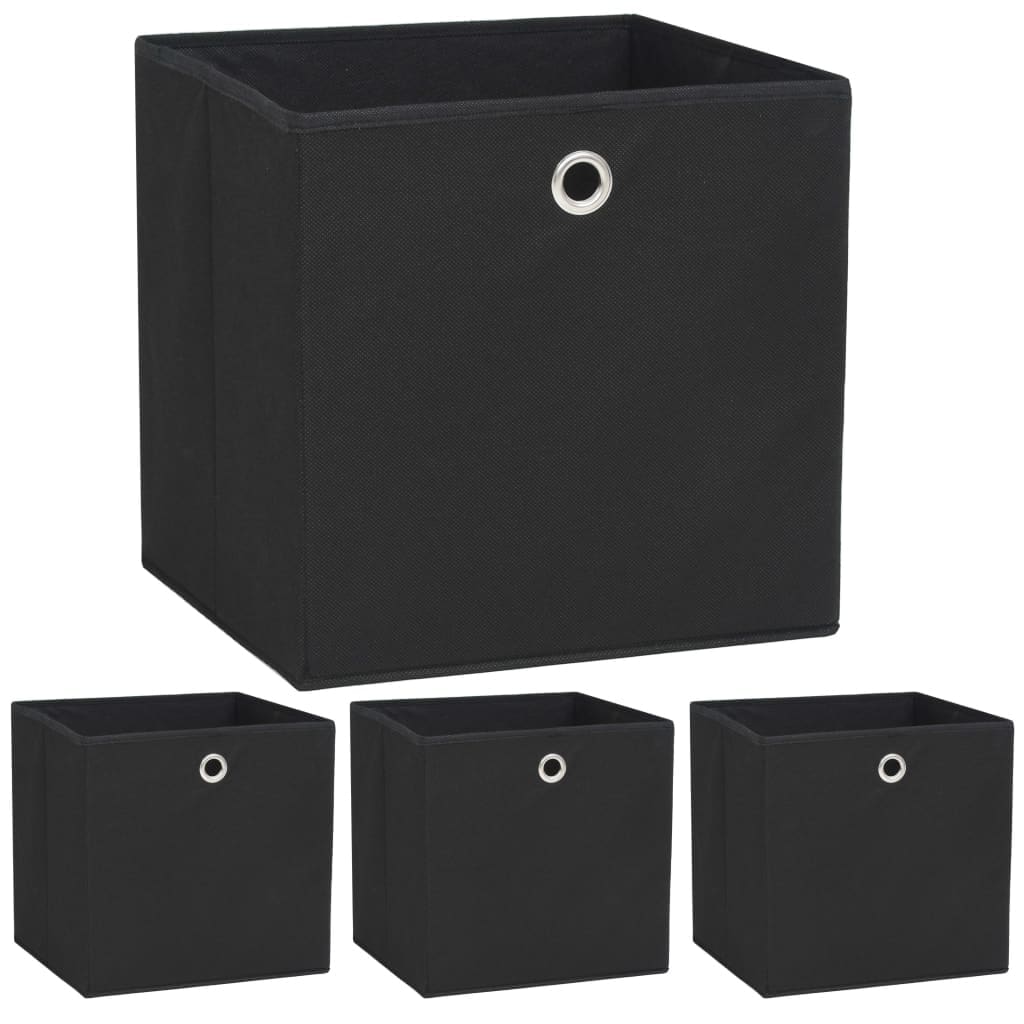 vidaXL Storage Boxes 4/10 pcs Non-woven Fabric 12.6"x12.6"x12.6" Black/Gray