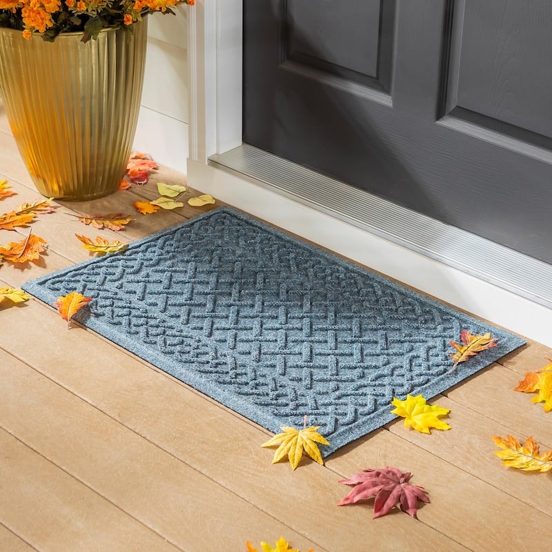 20" x 30" Waterhog Indoor/Outdoor Rug, Cable Weave - 20" x 30" Rectangle - Bluestone