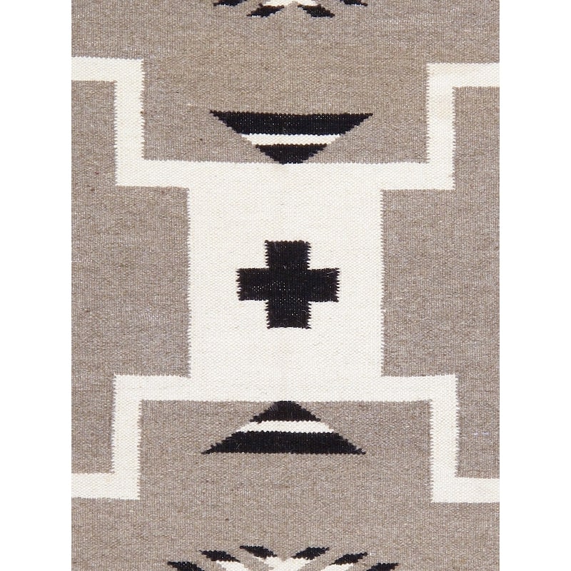 Pasargad Home Tuscany Reversible Wool Mocha Area Rug - 4' 1'' X 5'11''