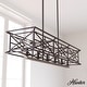 preview thumbnail 11 of 20, Hunter Langwood 6-Light Linear Chandelier - Dining Room, Kitchen Island, Cage - Contemporary, Modern Farmhouse, Shabby Chic Onyx Bengal-Barnwood