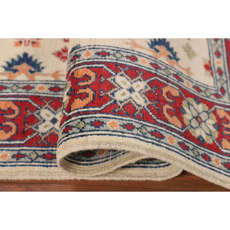 Kazak Accent Rug Handmade Wool Carpet - 3'4" x 4'10"