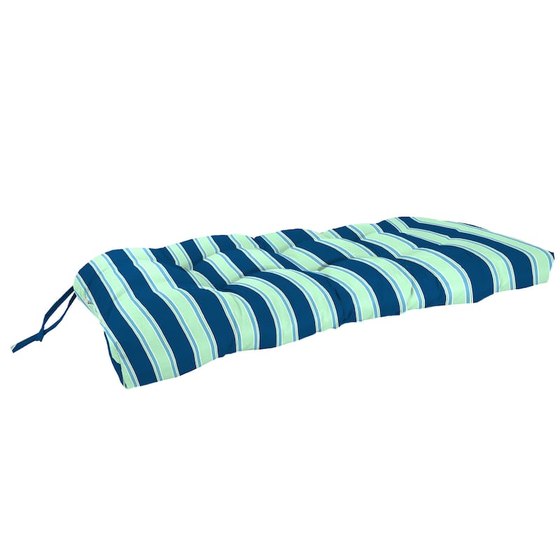 43" x 19" Outdoor Wicker Bench Cushion with Ties - 19'' L x 43'' W x 3'' H - Sanders Cashmere