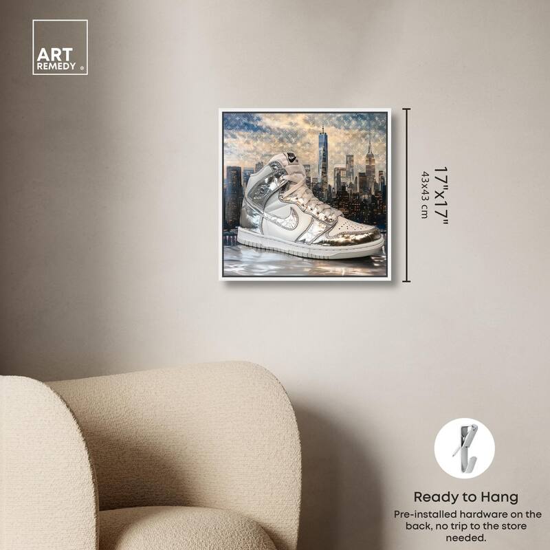 NYC Metallic Sneaker Canvas by Art Remedy