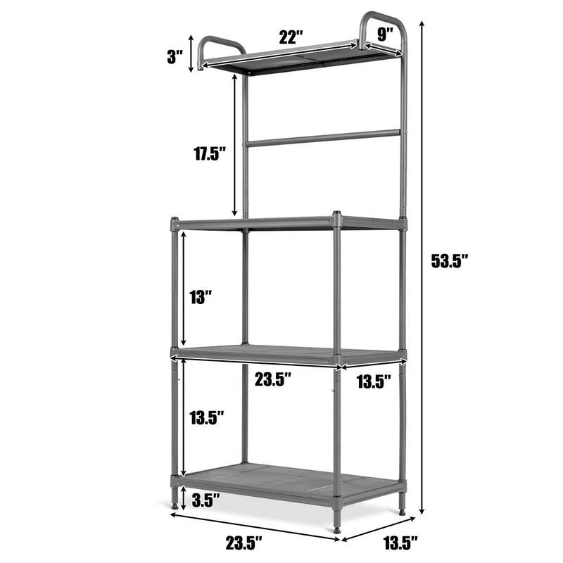4Tier Bakers Rack, Kitchen Storage Rack Microwave Oven Stand, Strong