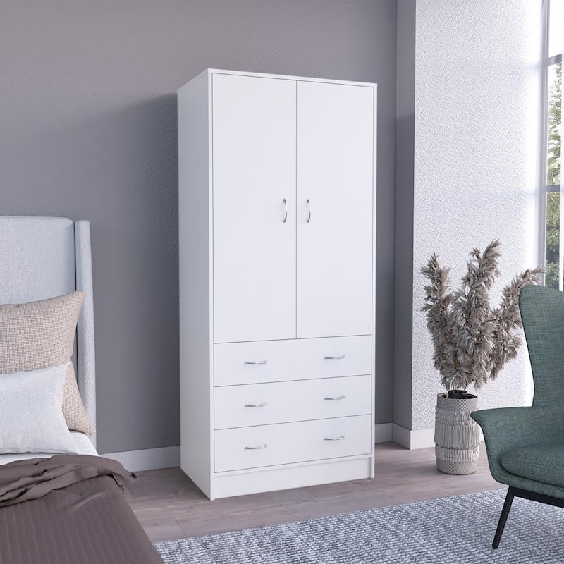 Taly 2 Doors 3 Drawers Armoire - White