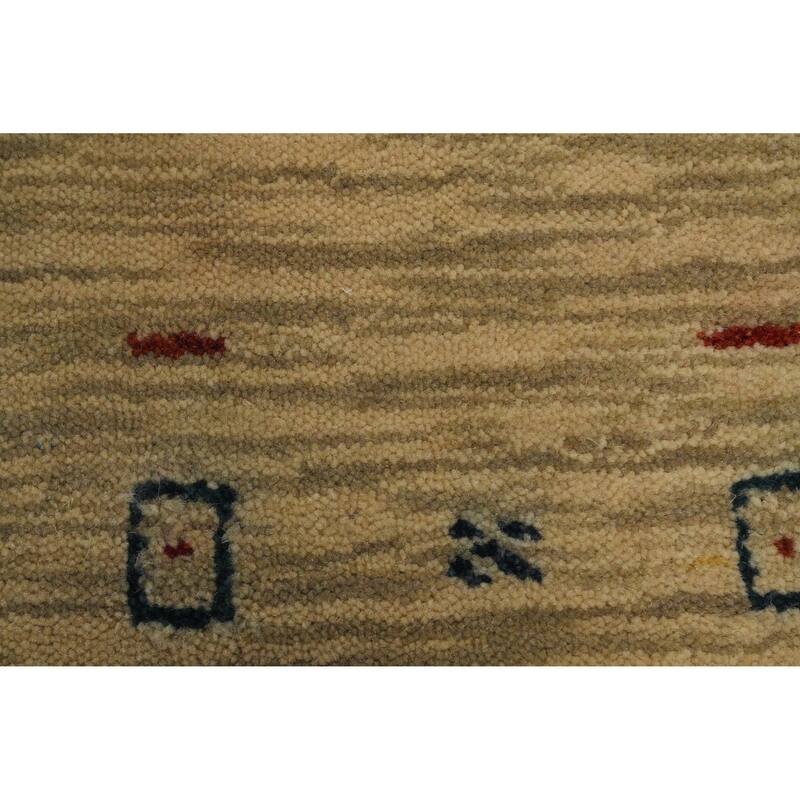 Handmade Wool Gabbeh Oriental Accent Rug Tribal Geometric Carpet - 5' 9'' X 4' 3''