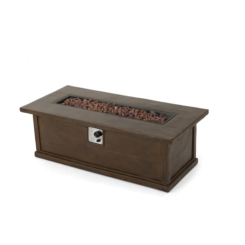 56 in. W x 26 in. D x 19 in. H Rectangle Metal Propane Burning Outdoor Fire Pit