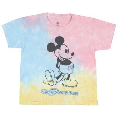 Walt Disney World Toddler and Big Girl's Vintage Mickey Mouse Shirt Tie-Dye Kids Short Sleeve T-Shirt
