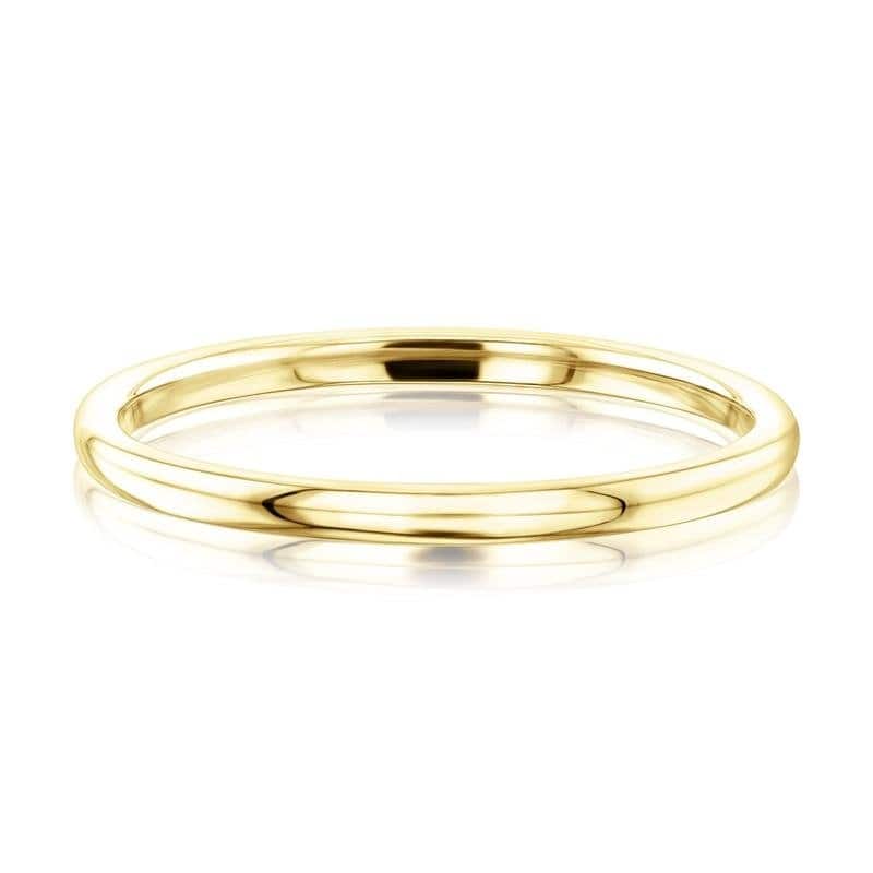 Kobelli 14k Solid Gold Plain 1.6mm Women's Comfort Fit Dinah Wedding Ring (High Polished) - 10 - Yellow