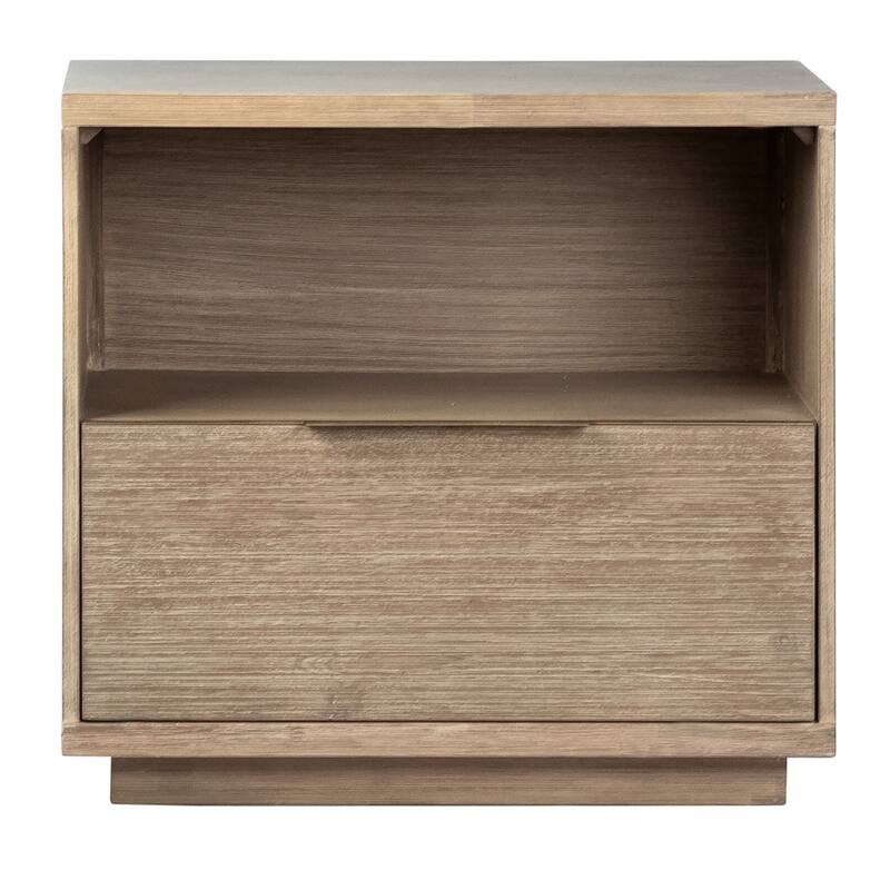 Finn 1-Drawer Storage Nightstand, Light Wash Acacia