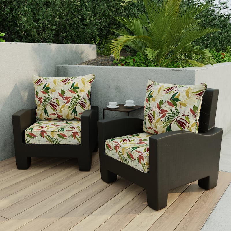 24" x 47" Outdoor Deep Seat Cushion Set with Welt - 46.5'' L x 24'' W x 6'' H - Oasis Gem
