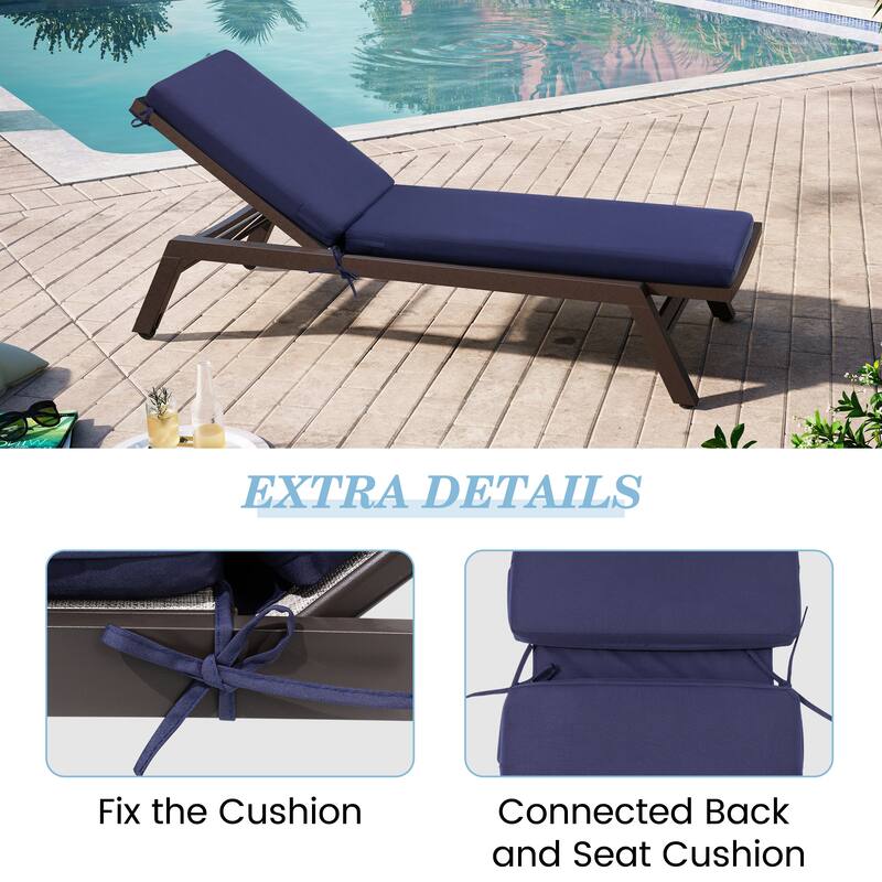 Pellebant Outdoor Patio Chaise Lounge Cushion