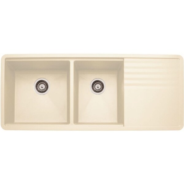 Blanco 440409 Precis 48 Multilevel Silgranit Granite Composite Undermount Double Bowl Kitchen Sink With Drain Board Cutting