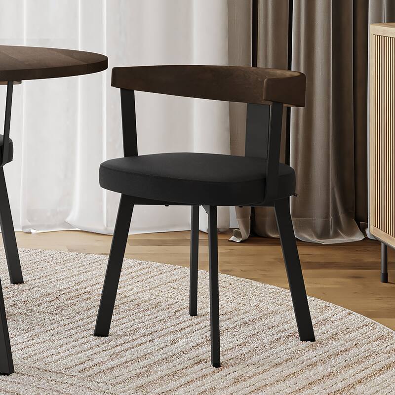 Amisco Lars Dining Chair with Wooden Backrest and Armrests