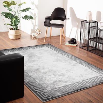 Brooklyn Collection Abstract Border Area Rug