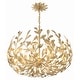 preview thumbnail 3 of 5, Broche 6 Light Antique Gold Chandelier - 27"W x 19"H x 27"D