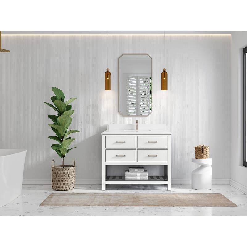 Willow Collections 42 in. W x 22 in. D Parker Single Sink Bathroom Vanity with Countertop