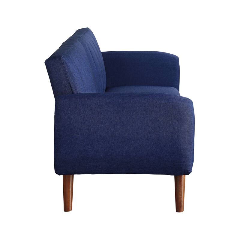 ACME Bernstein Adjustable Sofa in Blue and Walnut
