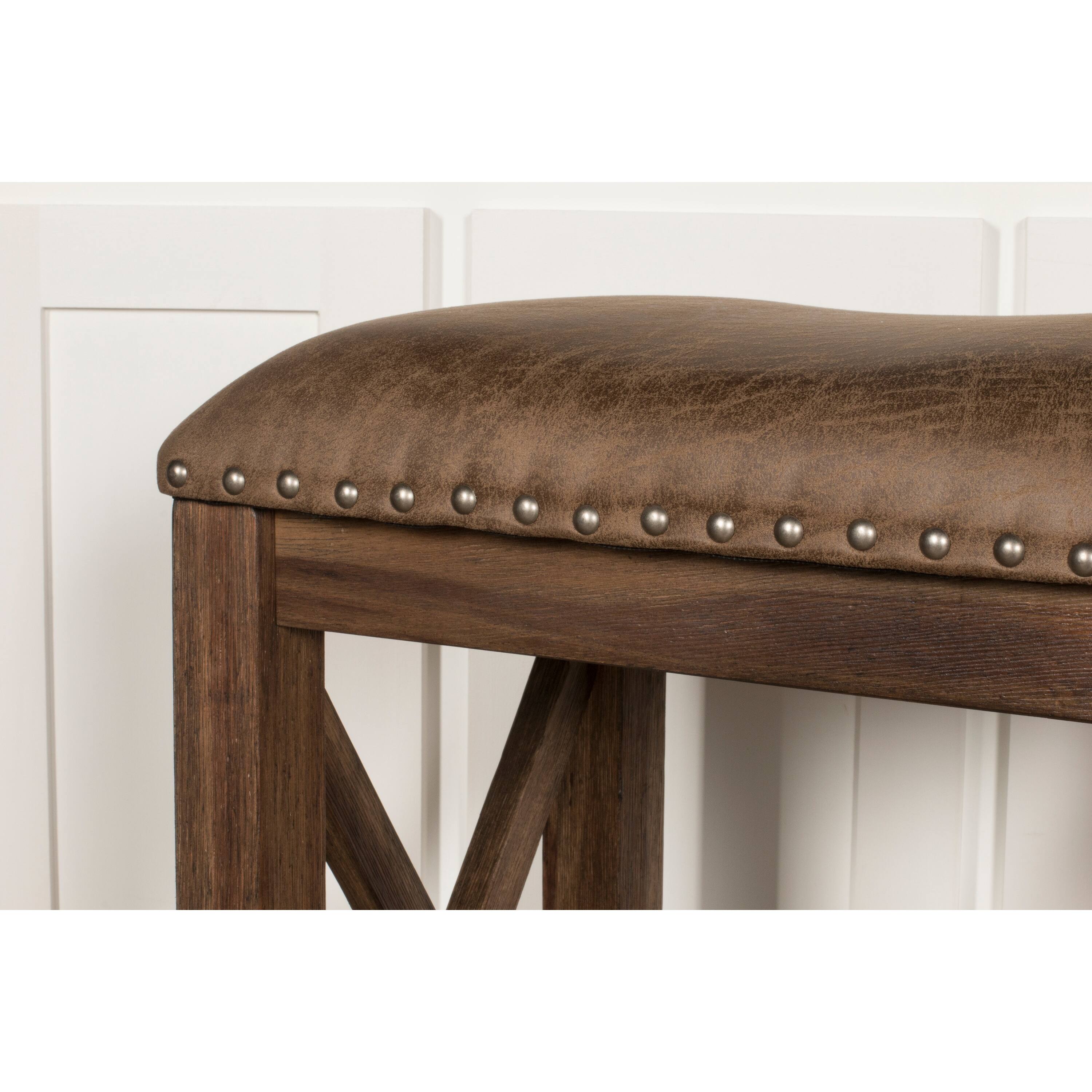 The Gray Barn Wild Hen Bench Wood Backless Counter Height Stool, Set of ...